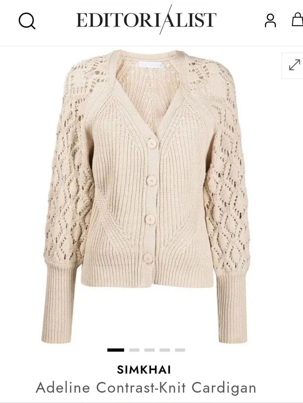 Jonatgan Simkhai adeline cardigan sz med